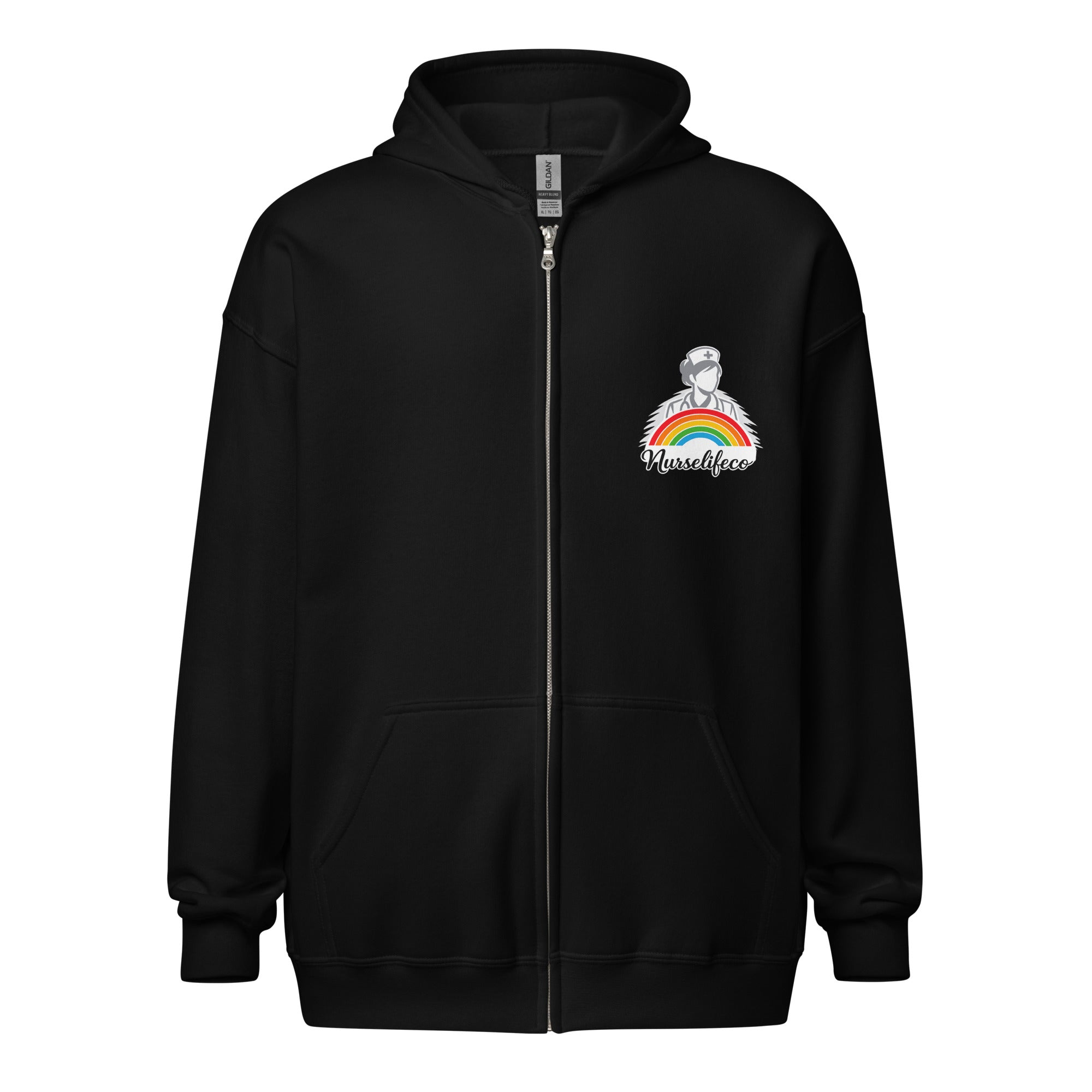 Heavy blend zip hoodie - female nurse logo – Nurselifeco