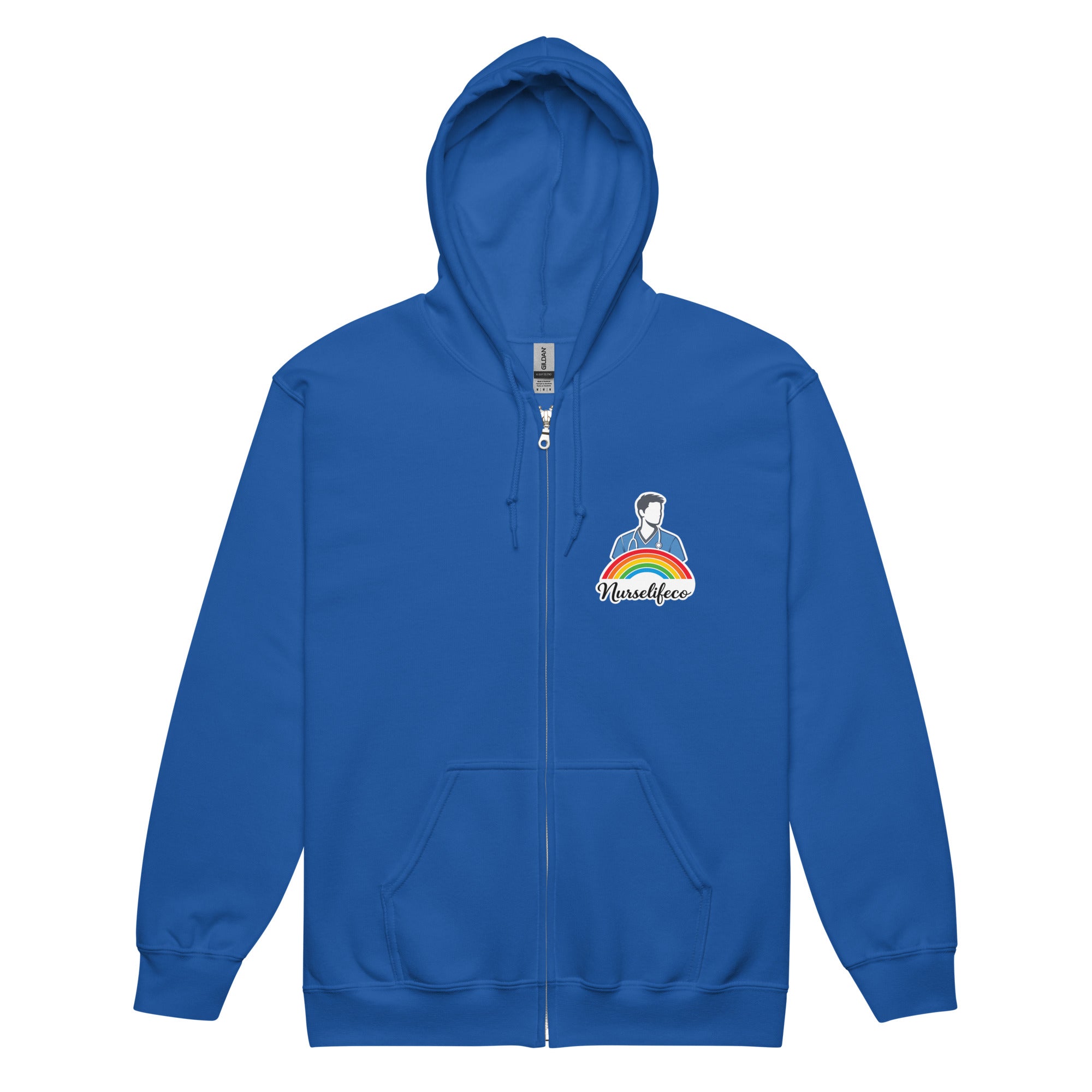 Heavy blend zip hoodie - male nurse logo – Nurselifeco